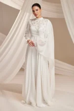 Quelvine Islamic Evening Gown - Asymmetric Layered Bodice 2026