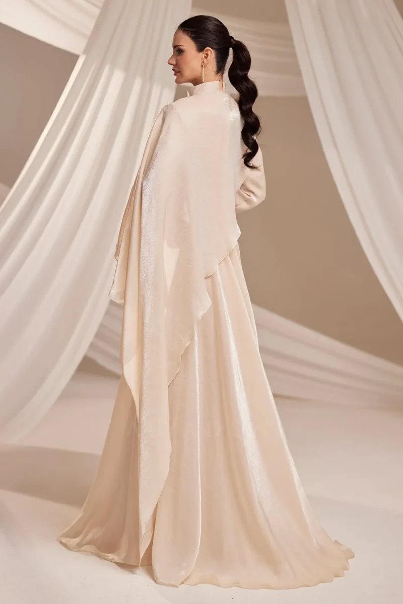 Quelvine Islamic Evening Gown - Asymmetric Layered Bodice 2026