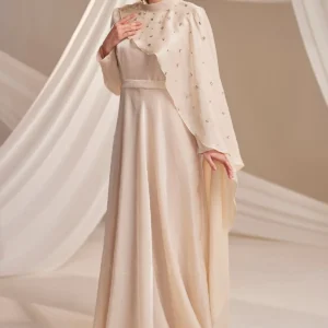 Quelvine Islamic Evening Gown - Asymmetric Layered Bodice 2026