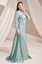Rosselle Hijab Evening Dress - Beaded Corset Detail 2026