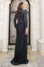 Selina Modest Evening Gown - Stone Embellished Draped 2026