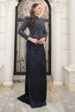 Selina Modest Evening Gown - Stone Embellished Draped 2026