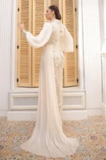 Selvaine Modest Evening Gown - Floral Appliqu Pleated Sleeves 2026