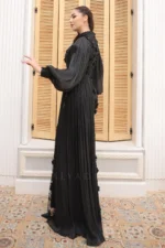 Selvaine Modest Evening Gown - Floral Appliqu Pleated Sleeves 2026