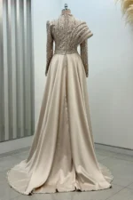 Solvette Hijab Evening Dress - Beaded Shoulder Detail 2026