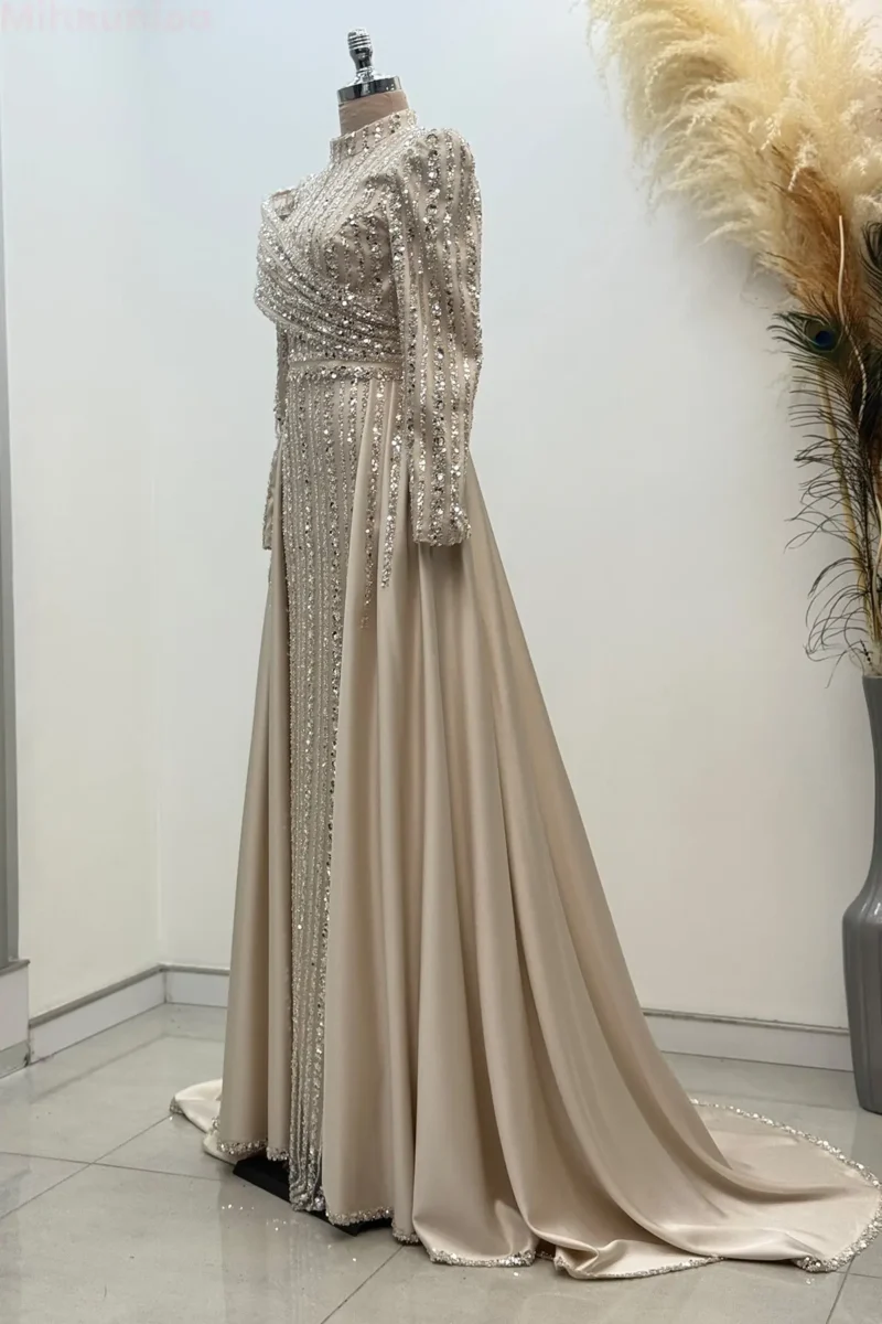 Solvette Hijab Evening Dress - Beaded Shoulder Detail 2026