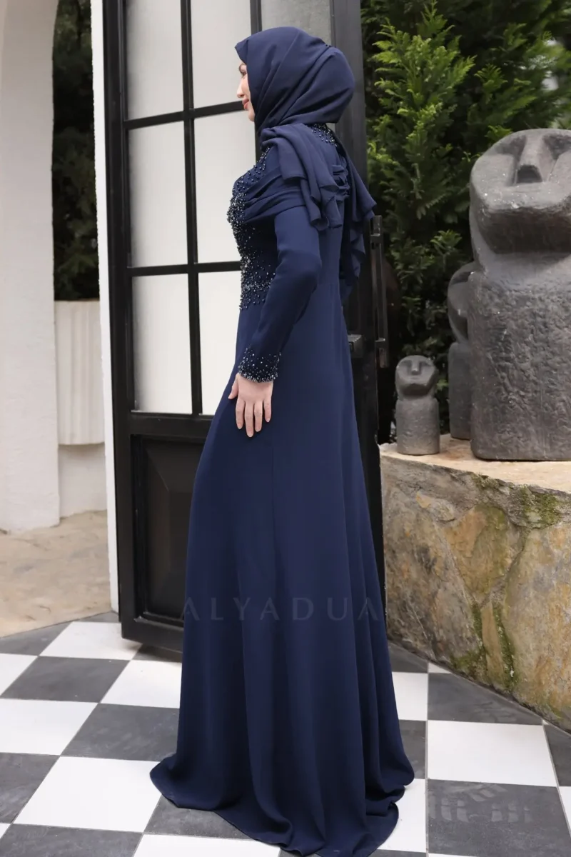 Stellara Hijab Evening Dress - Shoulder Stone Detail 2026