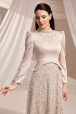Telvaine Islamic Evening Gown - Stone-trimmed Lace Skirt 2026