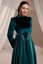 Velvorne Modest Formal Dress - Velvet Draped Waist 2026