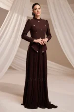 Zelvaine Islamic Evening Gown - Asymmetric Stone Detail Gown 2026