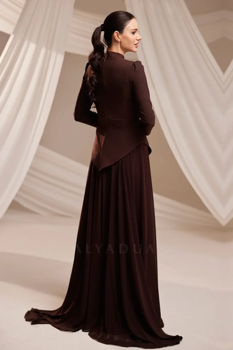 Zelvaine Islamic Evening Gown - Asymmetric Stone Detail Gown 2026