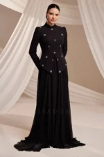 Zelvaine Islamic Evening Gown - Asymmetric Stone Detail Gown 2026
