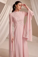 Zolveine Modest Evening Gown - Stone-embellished Slit Sleeves 2026