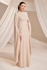 Zolveine Modest Evening Gown - Stone-embellished Slit Sleeves 2026