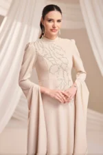 Zolveine Modest Evening Gown - Stone-embellished Slit Sleeves 2026