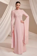 Zolveine Modest Evening Gown - Stone-embellished Slit Sleeves 2026