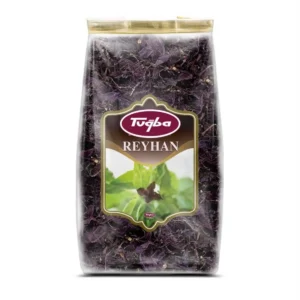 Tuğba Reyhan dried basil 25g clear resealable bag with purple-red basil leaves