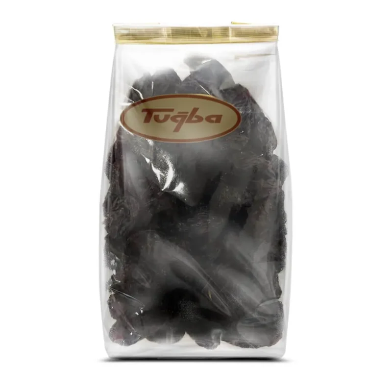 Tuğba Kuruyemiş dried black grapes with seeds 500g in clear sealed bag