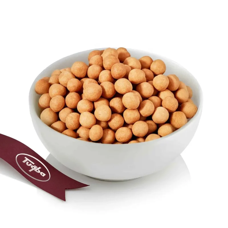 Tuğba crunchy roasted chickpeas in a white bowl, 500g Turkish snack