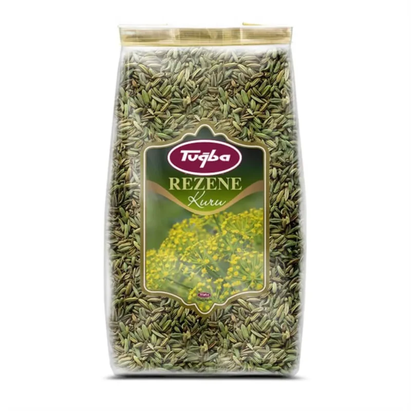 Fennel 96g - Tuğba Kuruyemiş Tuğba Rezene Kuru dried fennel seeds in a clear resealable bag, 96g