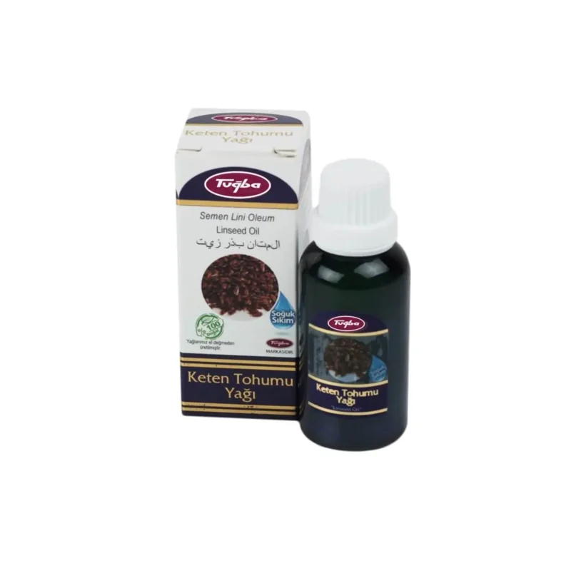 Tuğba Keten Tohumu Yağı flaxseed linseed oil 30ml dark bottle with box