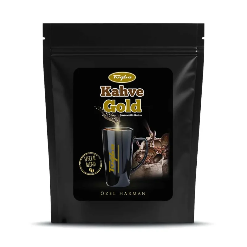 Gold Coffee 100g - Tuğba Kuruyemiş Tuğba Kahve Gold instant coffee special blend in black resealable pouch 100g
