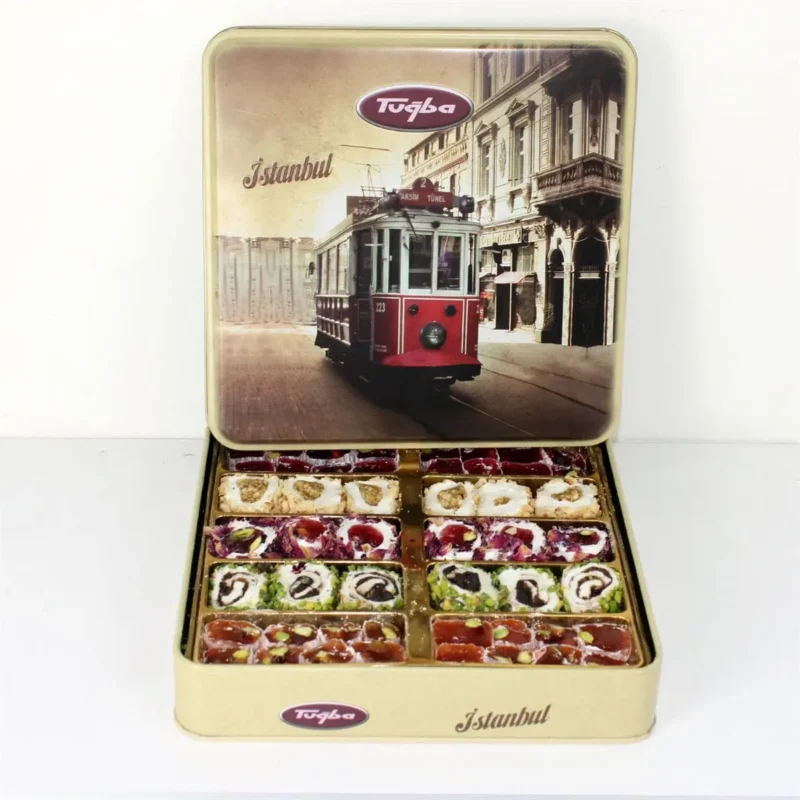 Mixed Turkish Delight with Pistachio in Tramway Box - Tuğba Kuruyemiş