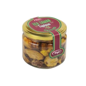 Tuğba Kuruyemiş olive oil fig cure in a glass jar with gold lid and Turkish label
