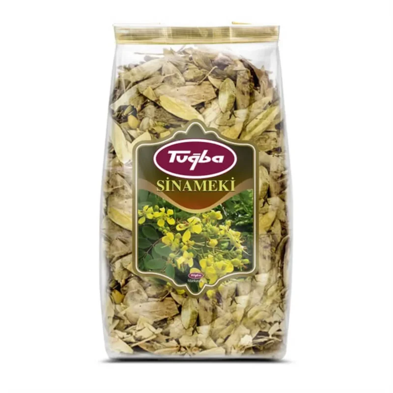 Senna Leaves 60g - Tuğba Kuruyemiş Tuğba Sinameki dried senna leaves in clear resealable bag 60g