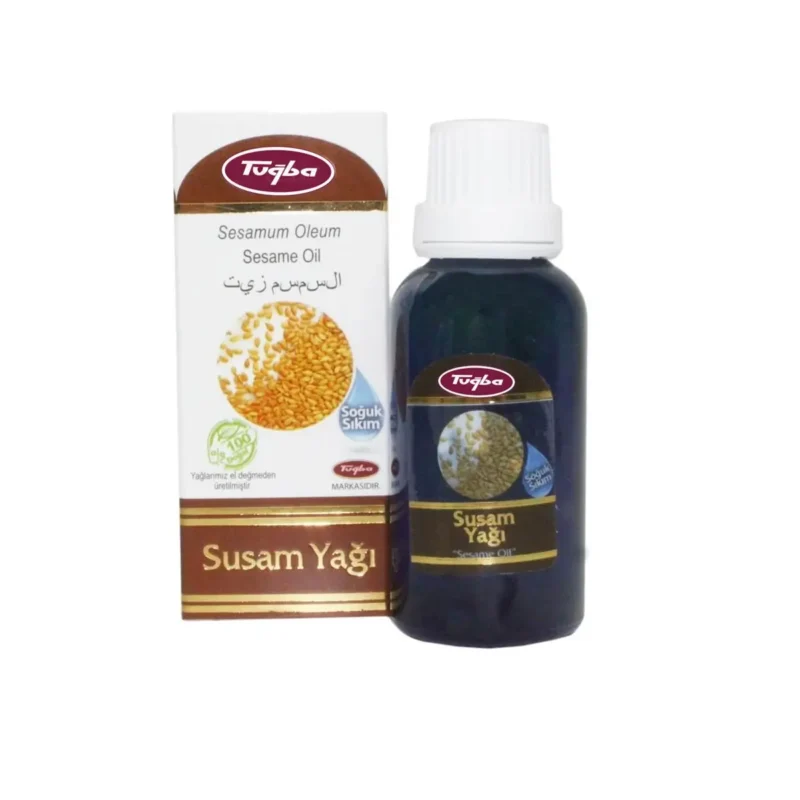 Tuğba Susam Yağı sesame oil 30ml bottle with box, cold-pressed Turkish sesame oil
