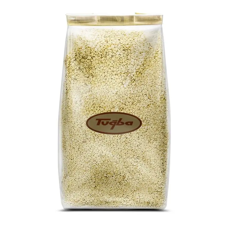 Sesame Seeds 209g - Tuğba Kuruyemiş Tuğba Kuruyemiş sesame seeds in a clear resealable bag, 209g