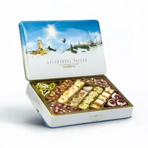 Traditional Flavors Metal Box Turkish Delight 540g - Tuğba Kuruyemiş