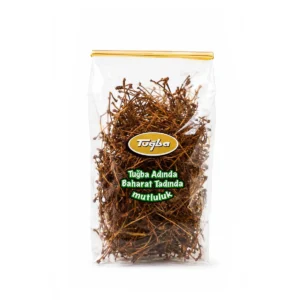 Tuğba brand dried cherry stems 30g in clear bag with gold seal