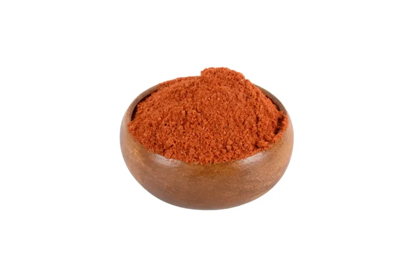 Ground Hot Pepper - Malatya Pazarı Ground hot red pepper powder in a wooden bowl – Malatya Pazarı Turkish spice