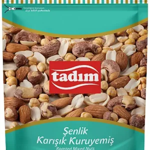 Tadım Şenlik Karışık Kuruyemiş roasted mixed nuts in a 180 g turquoise pouch