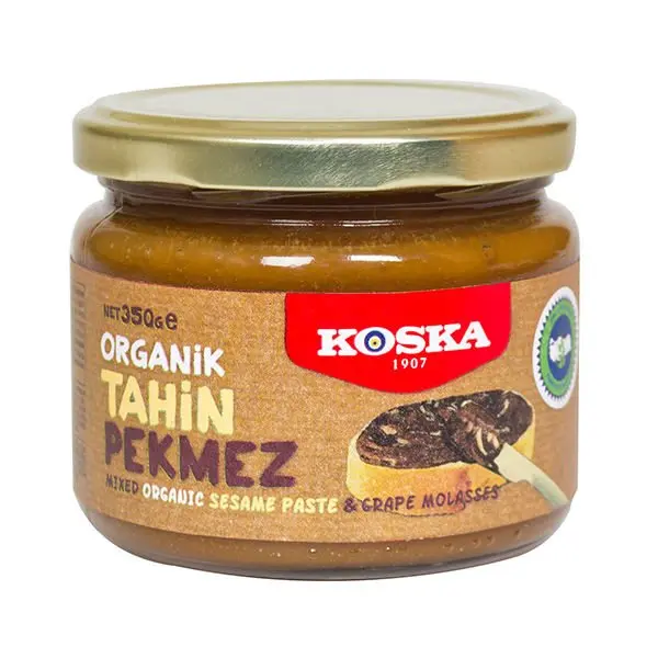 Organic Tahini Molasses 350g - Koska Koska Organic Tahin Pekmez 350g jar – mixed sesame paste and grape molasses