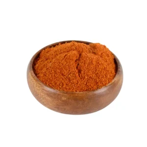 Sweet ground red pepper powder in a wooden bowl – Malatya Pazarı Turkish spice